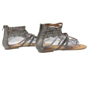 Not Rated - Metallic Pewter Strappy Gladiator Sandals Size 9